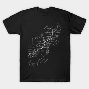 Appalachian Trail Hand-Drawn Map T-Shirt